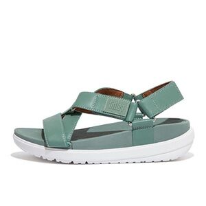 New Fitflop Loosh Leather Crisscross Strappy Sandals Womens  9 Bay Green
